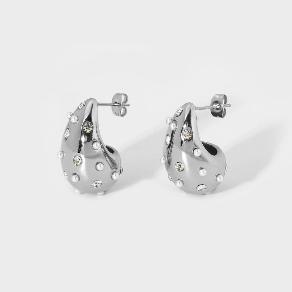 Orecchini drop strass