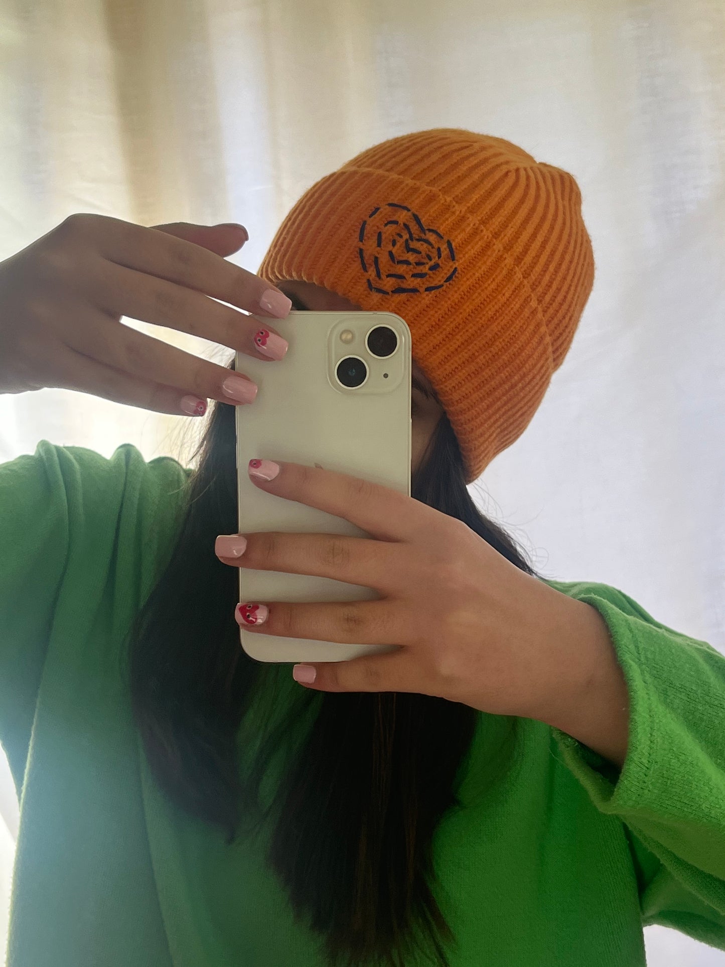 Berretto arancione handmade