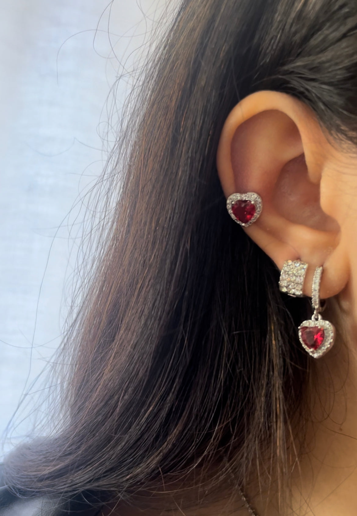 Orecchini diamantini fucsia