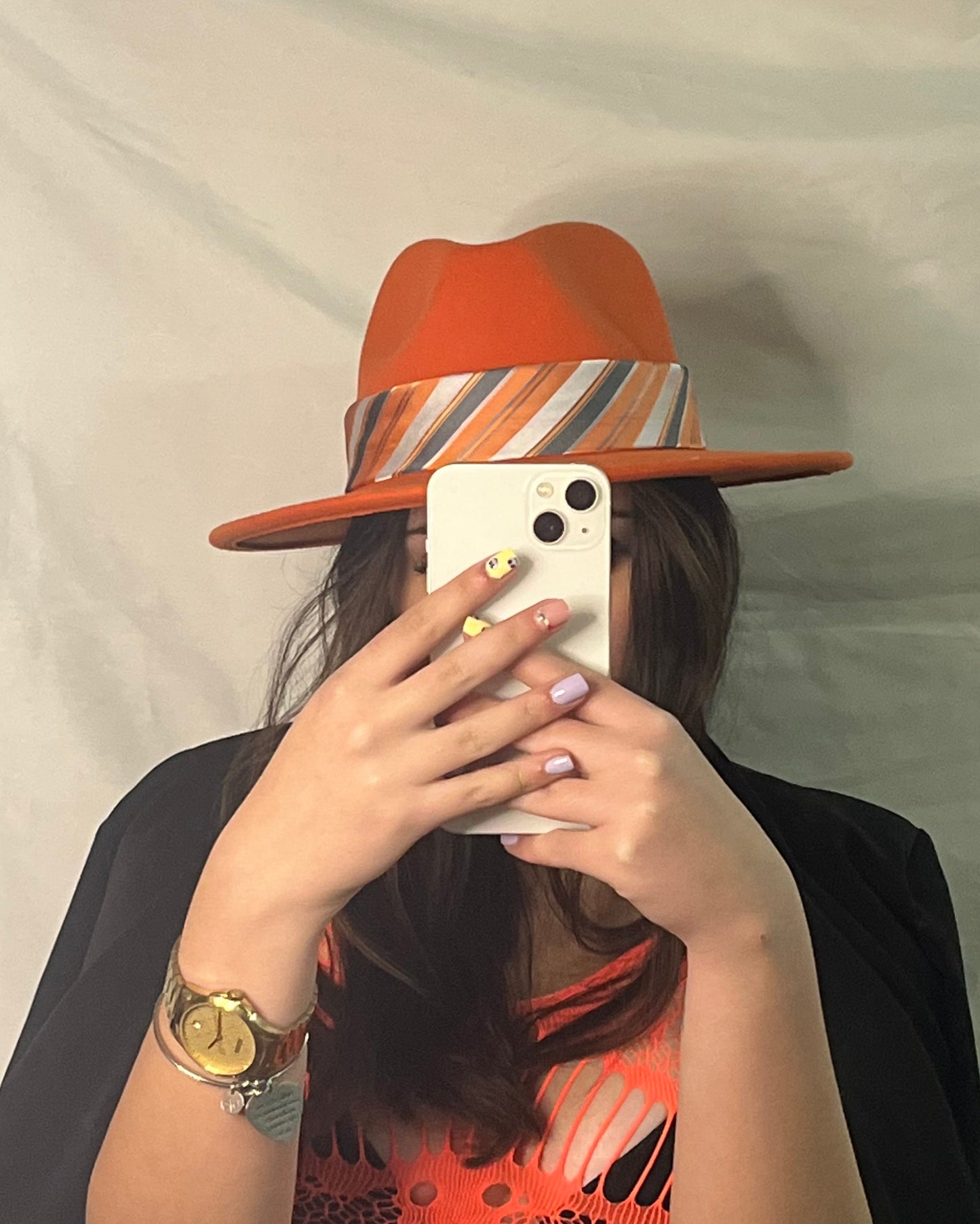 Cappello Fedora arancione