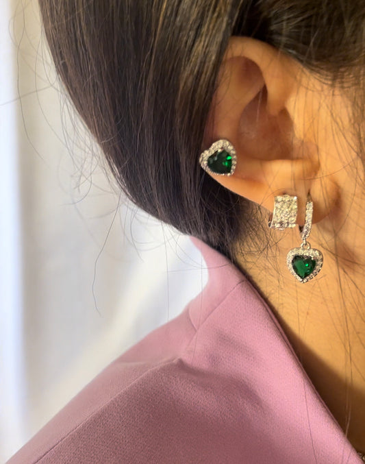 Orecchini diamantini verde