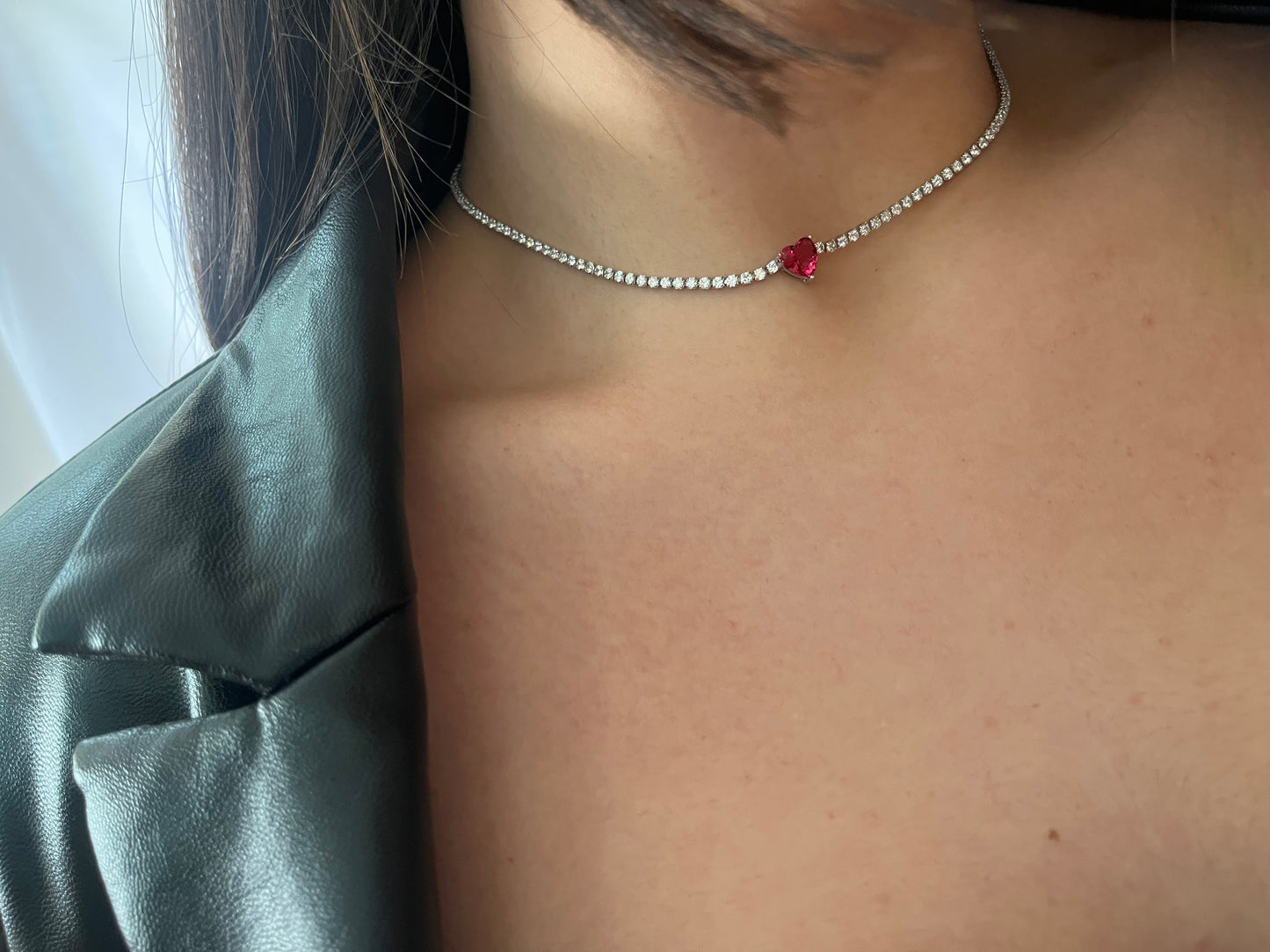 Collana diamantini fucsia