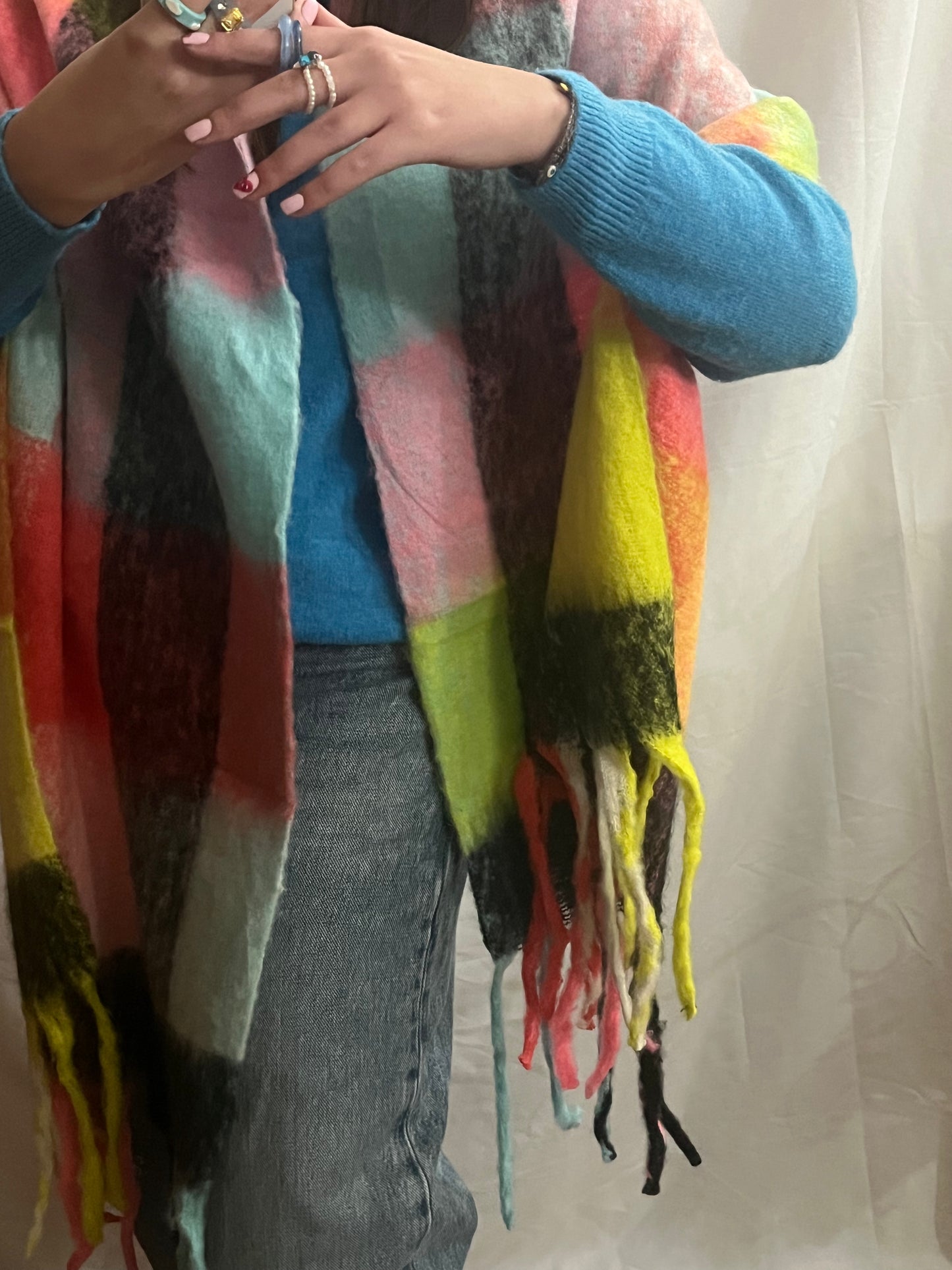 Sciarpone “multicolore” rosa