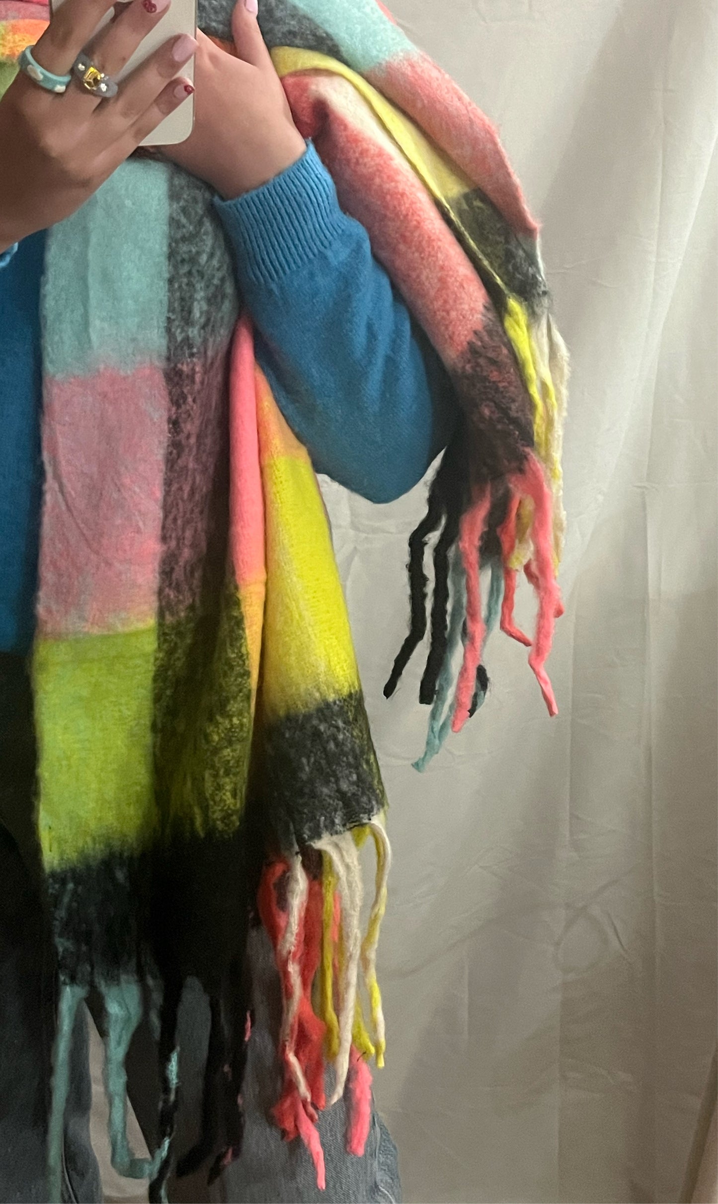 Sciarpone “multicolore” rosa