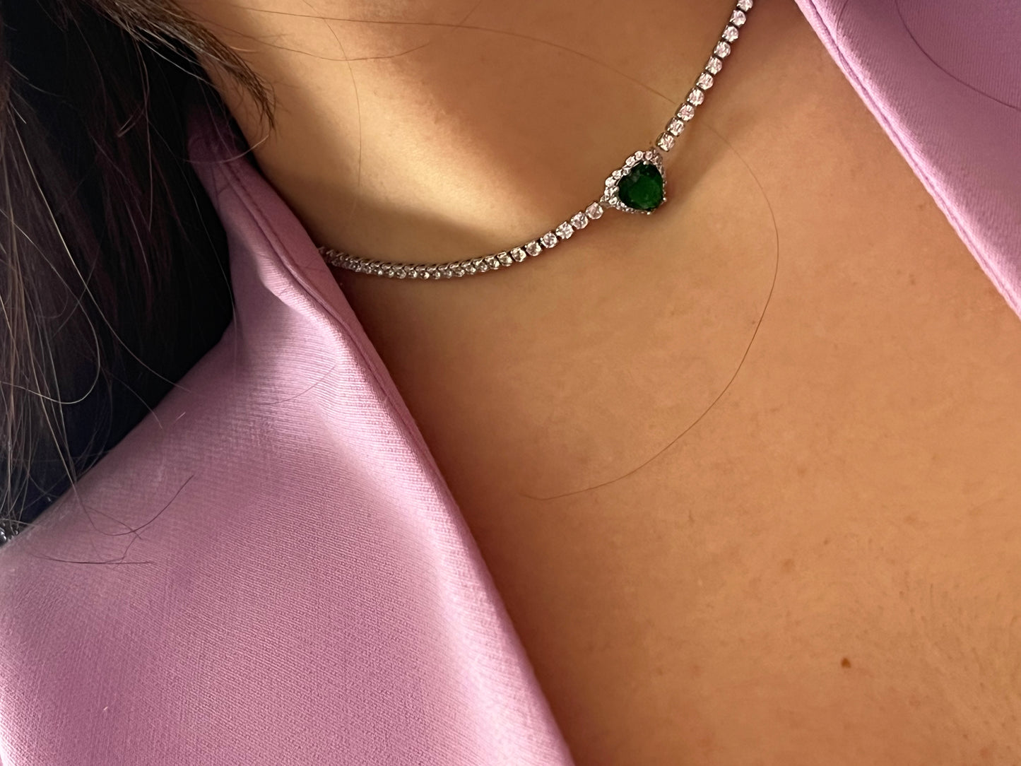 Collana diamantini verde