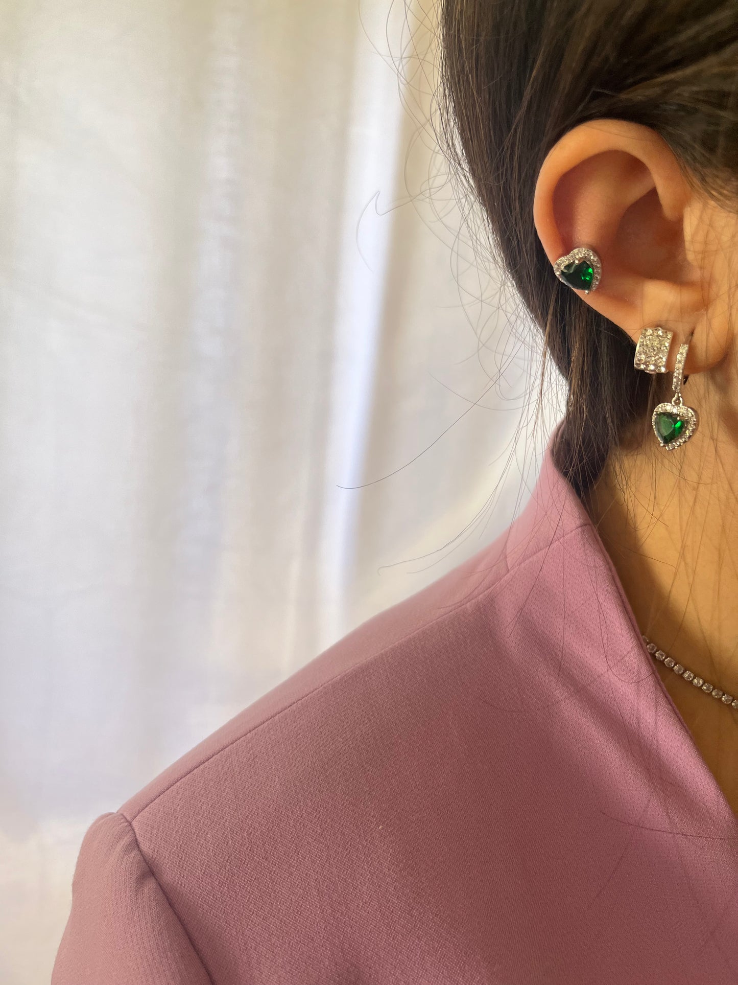 Orecchini diamantini verde
