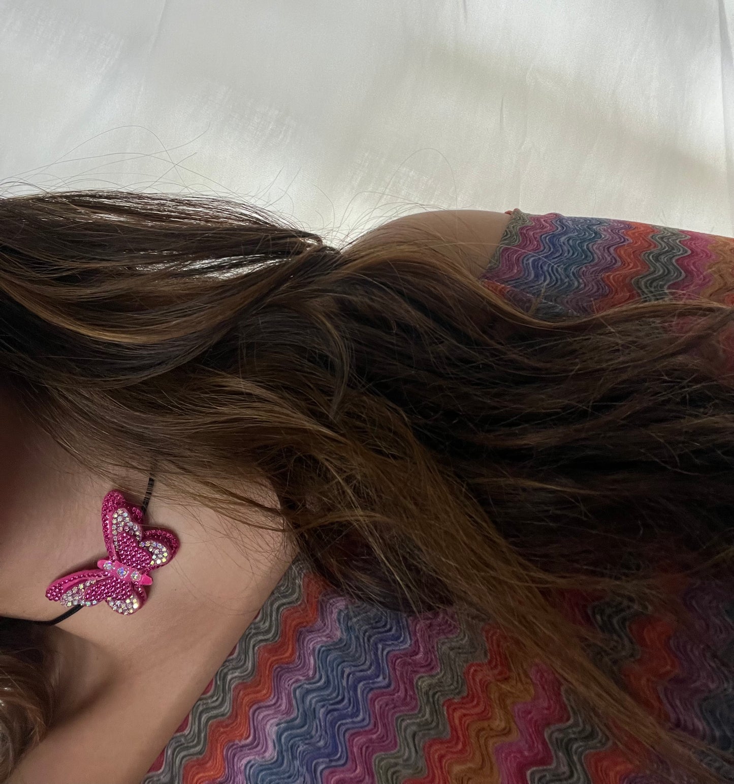 Choker farfalla fucsia