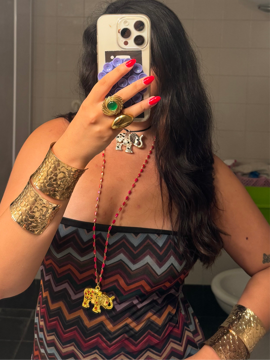 Collana filo lungo elefante