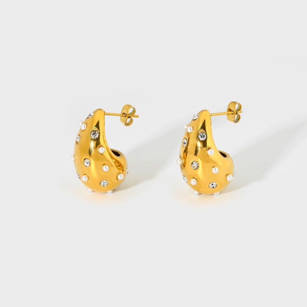 Orecchini drop strass