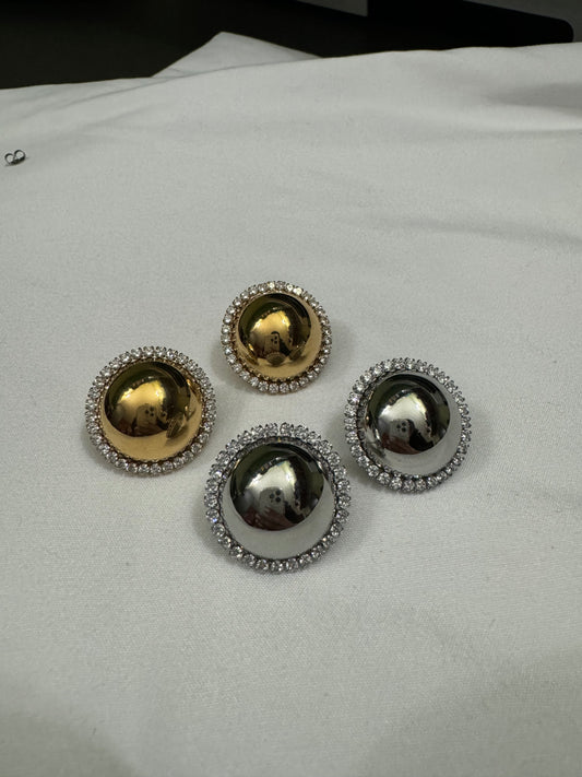 Orecchini Bottone e brillanti