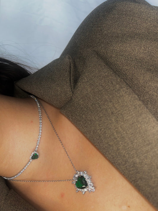 Collana diamantini verde