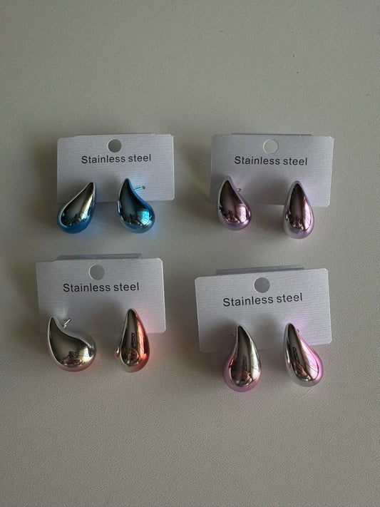 Orecchini drop rainbow argento