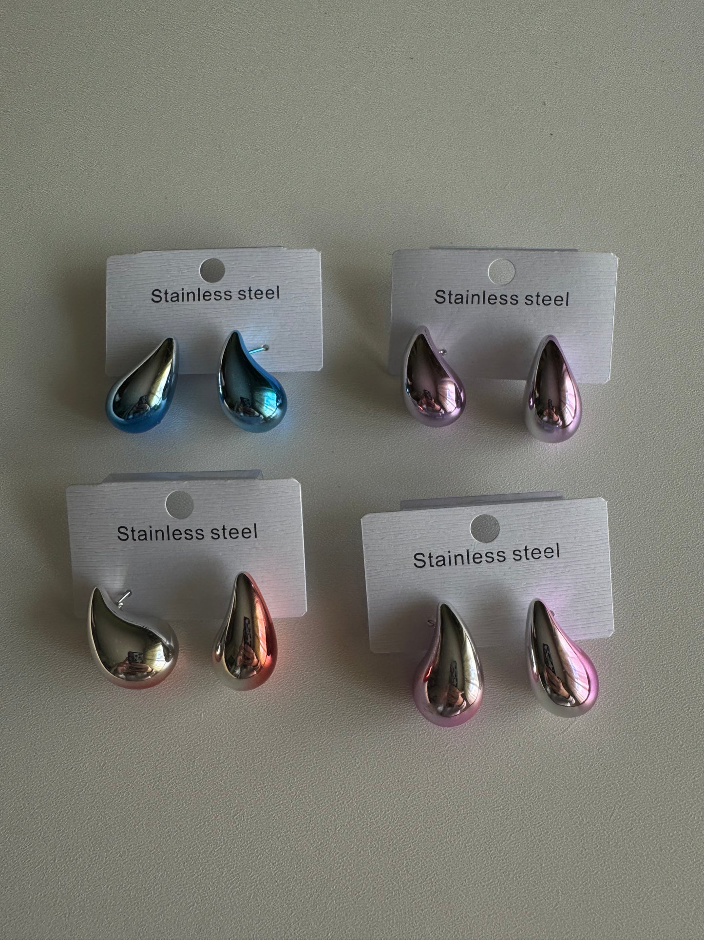 Orecchini drop rainbow argento
