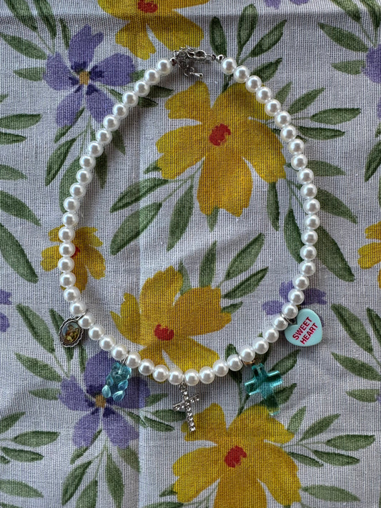 Collana perle Celeste handmade