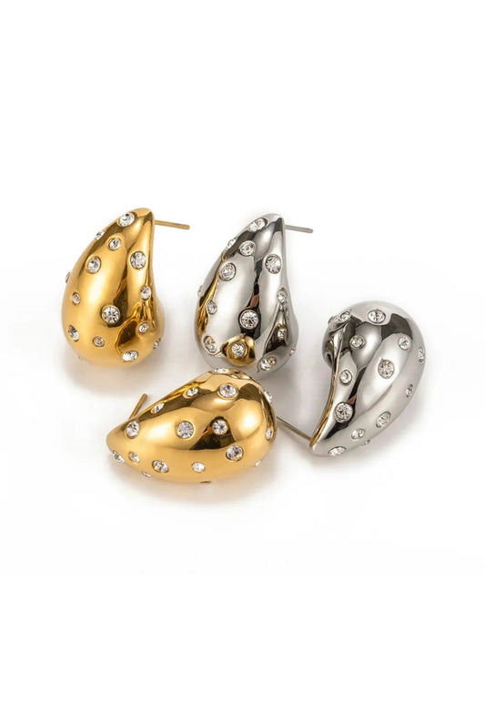 Orecchini drop strass
