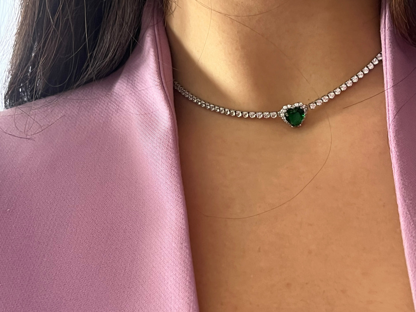 Collana diamantini verde
