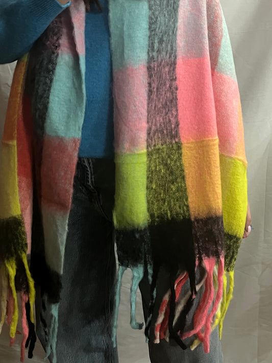 Sciarpone “multicolore” rosa