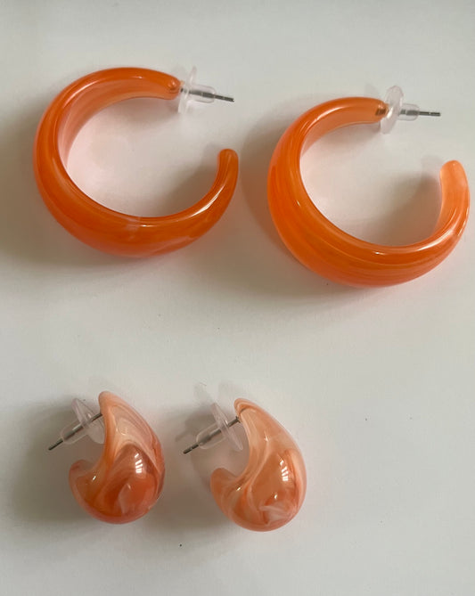 Orecchini resina arancione