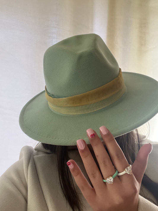 Cappello fedora acqua marina