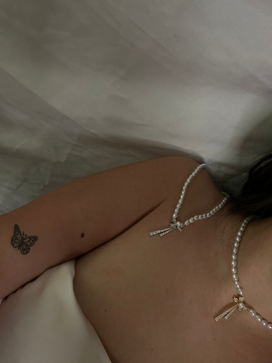 Collana perle “fiocco”
