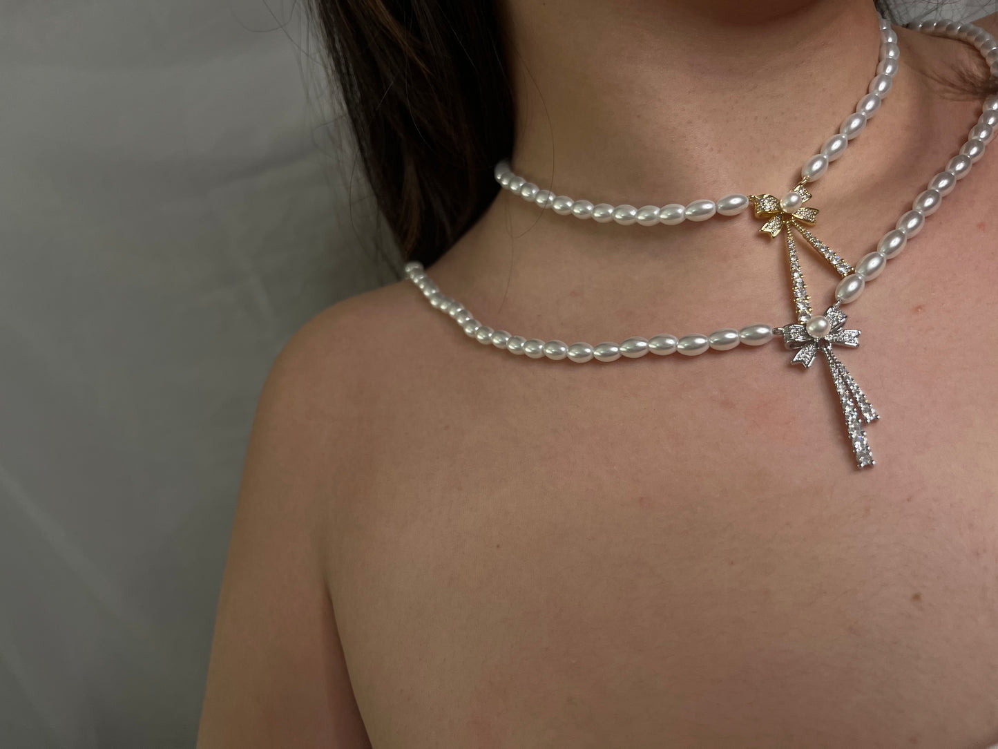 Collana perle “fiocco”