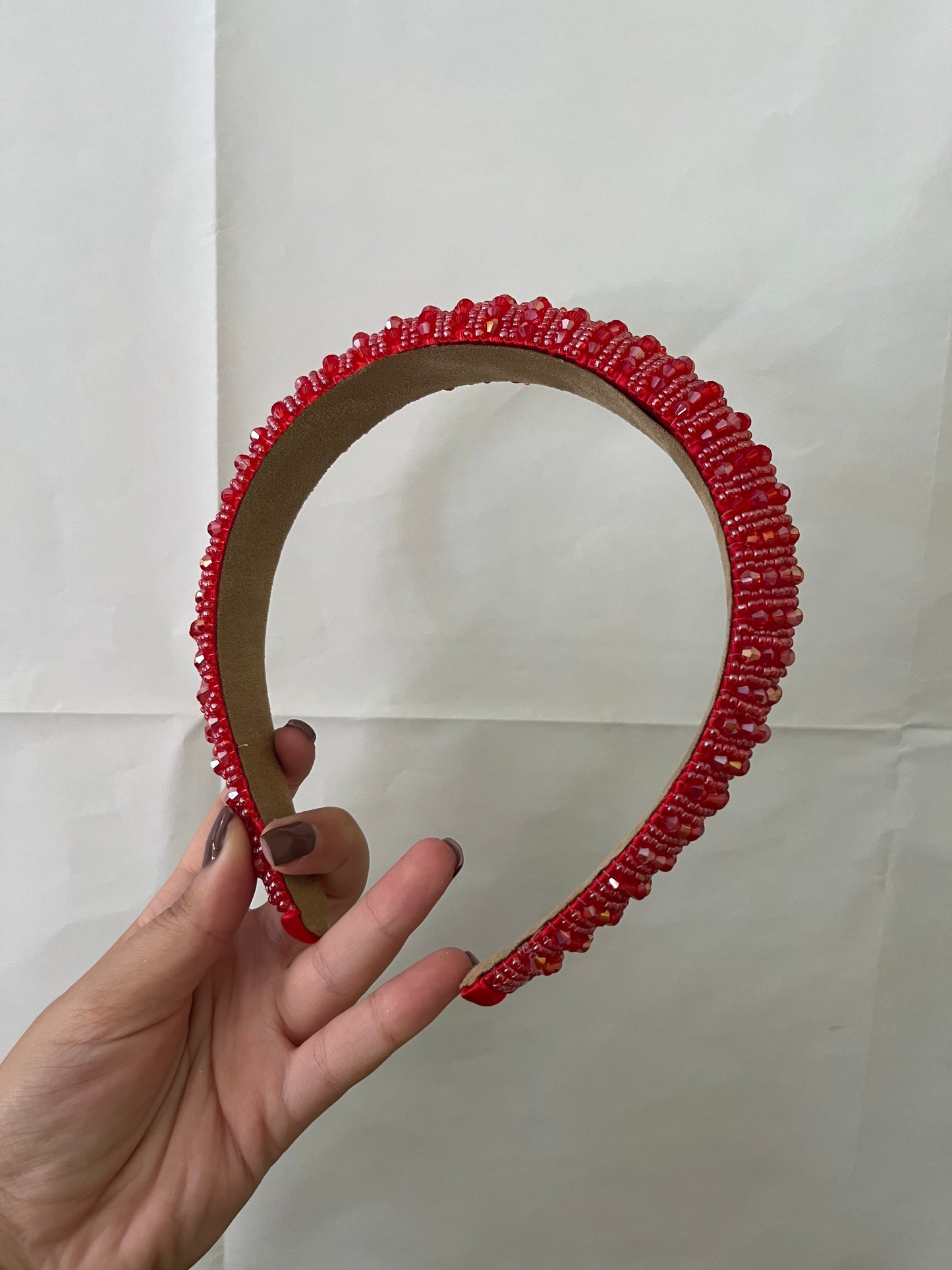Cerchietto rosso con strass