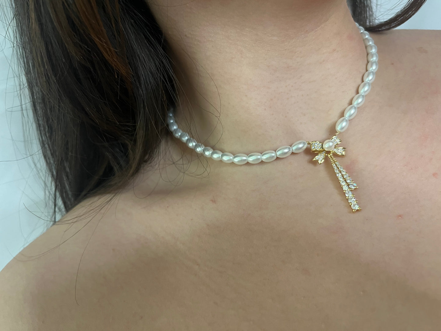 Collana perle “fiocco”